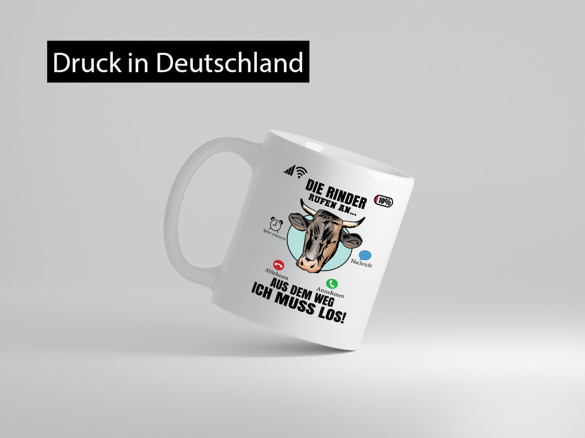 Die Rinder rufen an | Farmer Rind Bauernhof lustiger Spruch Geschenk Humor