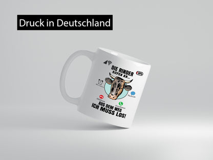 Die Rinder rufen an | Farmer Rind Bauernhof lustiger Spruch Geschenk Humor