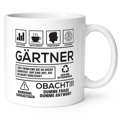 Achtung Probleme Gärtner | Gartenbau Geschenkidee Humor Tasse