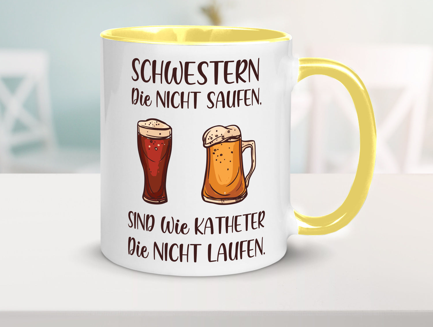 Schwestern die nicht saufen, Katheder laufen | Gläser lustiger Spruch Geschenk