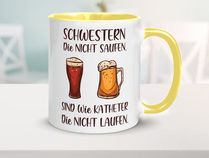 Schwestern die nicht saufen, Katheder laufen | Gläser lustiger Spruch Geschenk