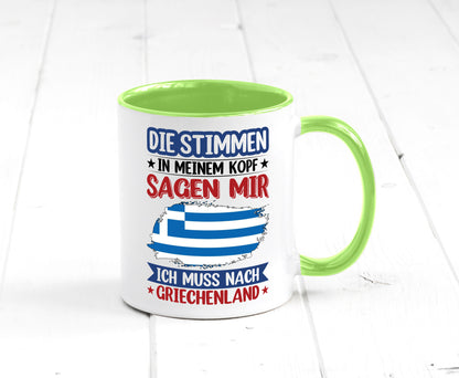 Griechenland | Urlaub Stimmen in meinem Kopf Traumland Humor Geschenkidee Tasse