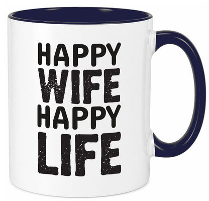 Happy Wife | Ehemann Tasse Ehefrau Humor Statement Geschenkidee