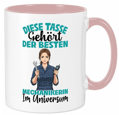 Im Universum: Mechanikerin | KFZ lustiger Spruch Geschenk Humor Geschenkidee Tasse