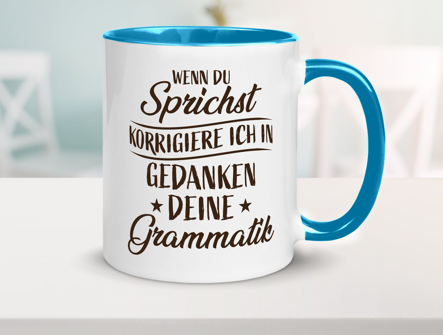 Grammatik korrigieren während du sprichst | Sterne lustig Humor Geschenkidee