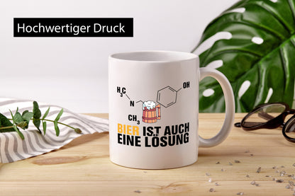 Bier Lösung lustig Humor Geschenkidee Geschenk Tasse