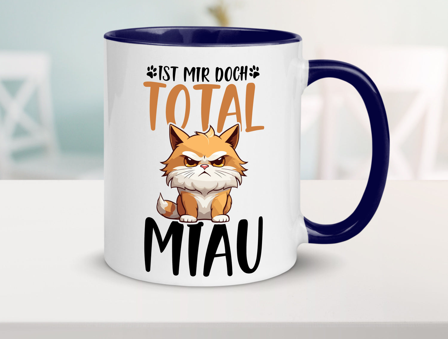 Ist mir doch total Miau | Katze Katzenliebhaber Geschenk Tierliebhaber Humor