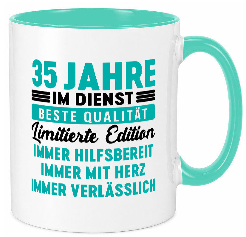35 Jahre im Dienst | Jubiläum Arbeit v5 lustig Kollegen Büro Geschenk Tasse