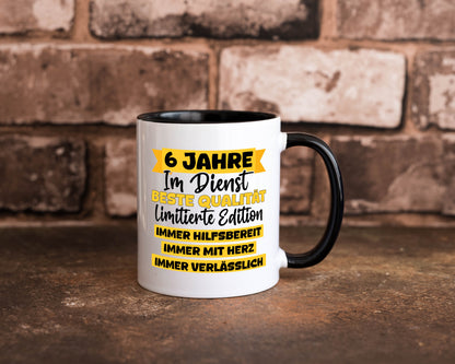 6 Jahre im Dienst | Jubiläum Arbeit v8 Geschenkidee Kollegen Büro Humor Tasse