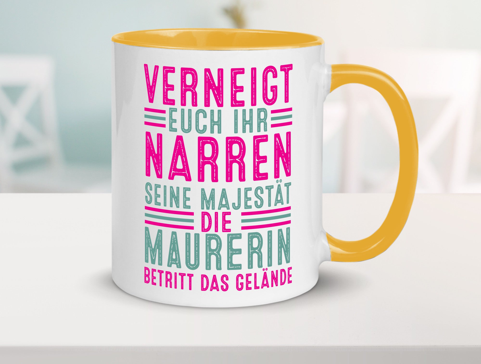 Verneigt euch: Maurerin Humor Geschenkidee Tasse