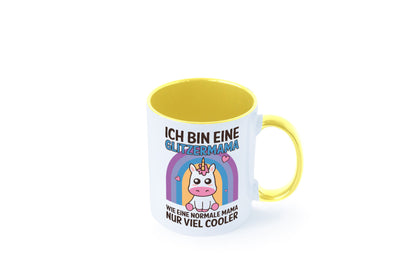Glitzermama, wie normal, nur cooler | Einhorn Geschenkidee Familie Humor Tasse