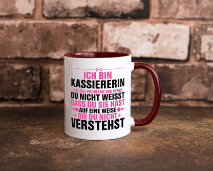 Löse Probleme: Kassiererin v2 lustiger Spruch Geschenk Humor Geschenkidee Tasse