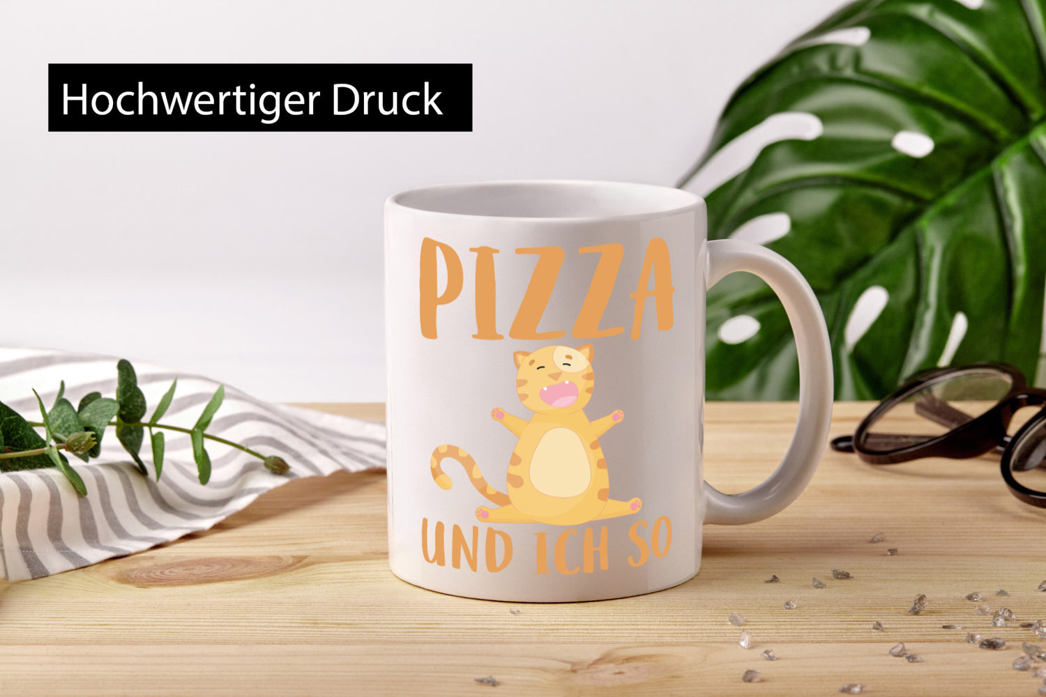 Pizza und ich so Geschenk Humor Geschenkidee lustiger Spruch Tasse