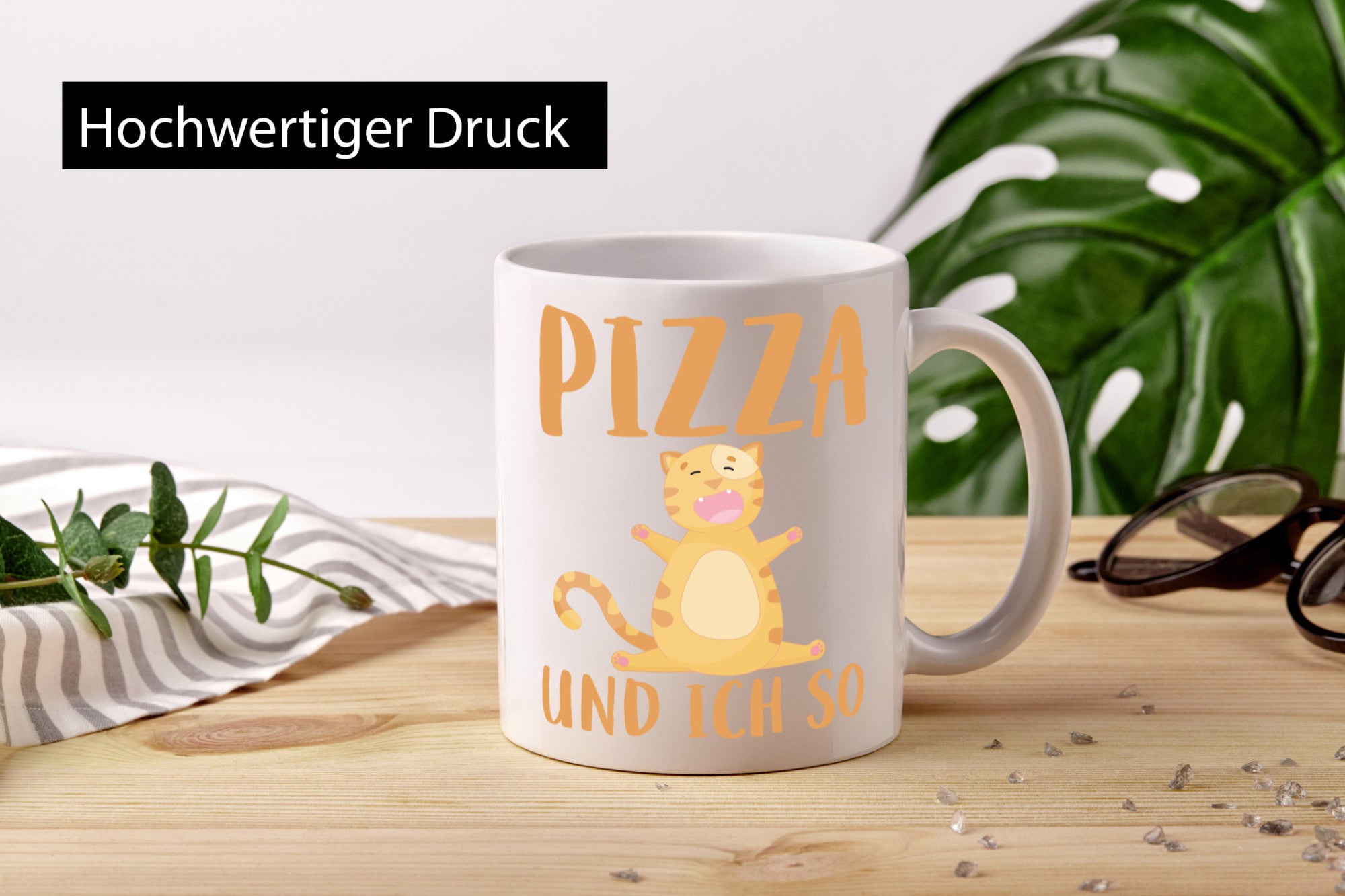 Pizza und ich so Geschenk Humor Geschenkidee lustiger Spruch Tasse