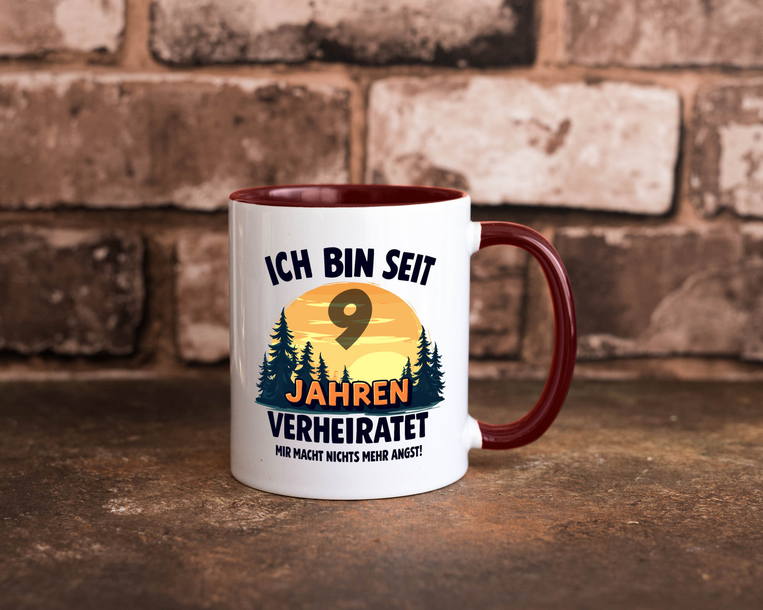 Ich bin Verheiratet | 9. Hochzeitstag Ehepaar v2 Geschenkidee Humor Tasse