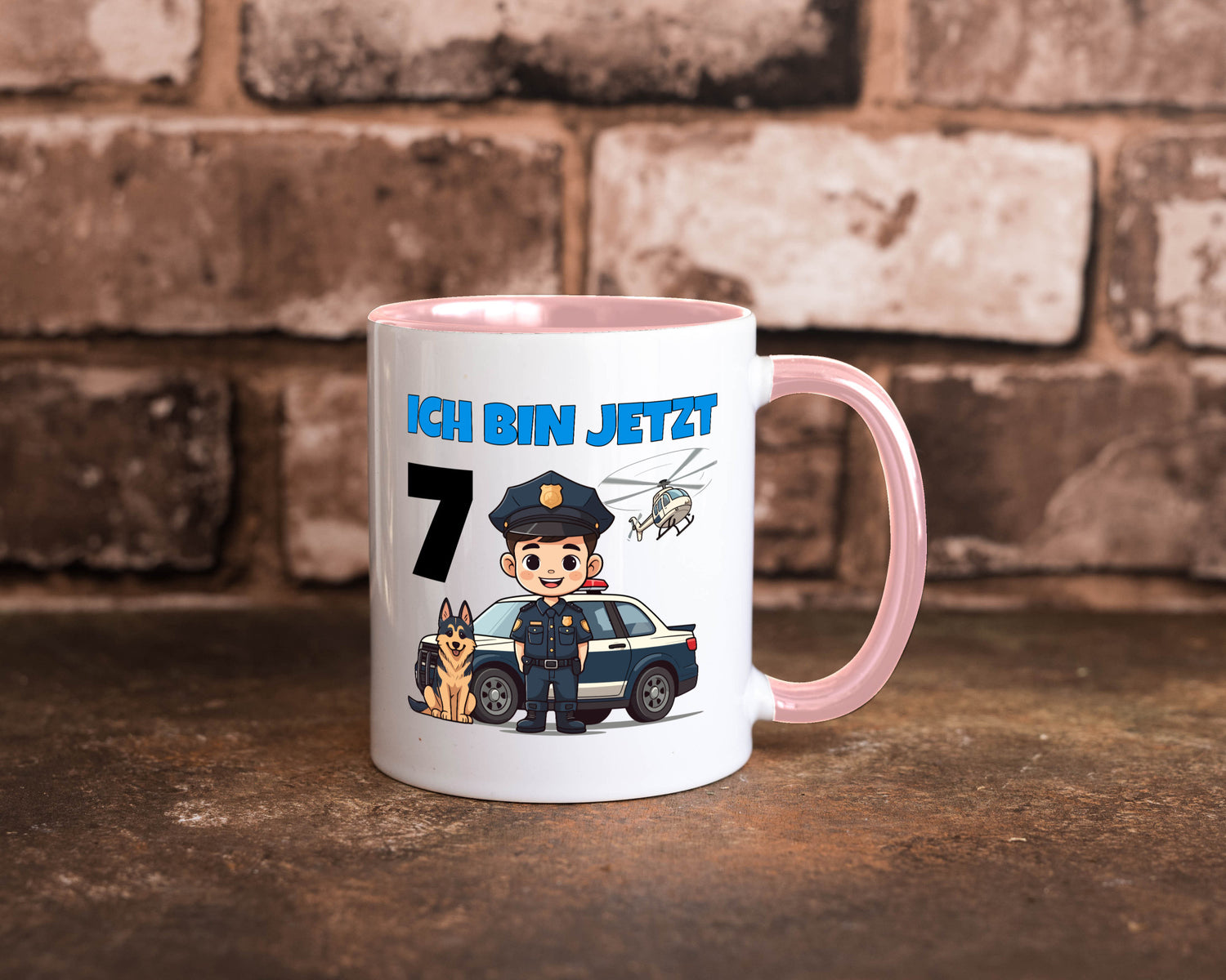 7. Geburtstag | 7 Jahre Polizei Kind Polizeiauto Humor Geschenkidee Tasse