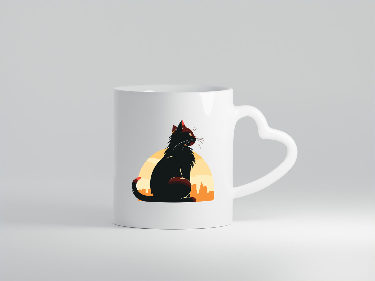 Katze | Großstadt Sonnenaufgang lustiger Spruch Geschenk Tierliebhaber Humor