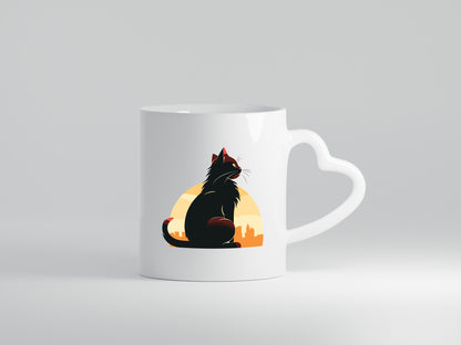 Katze | Großstadt Sonnenaufgang lustiger Spruch Geschenk Tierliebhaber Humor