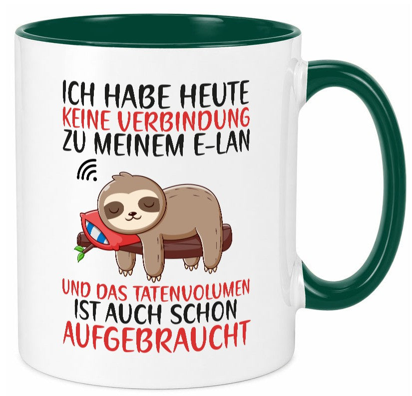 Keine Verbindung zu meinem WLan | Faultier Tatenvolumen Geschenk Tierliebhaber Tasse