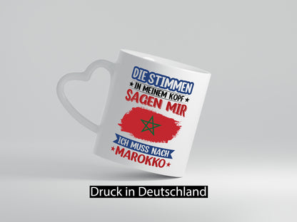 Marokko | Urlaub Stimmen in meinem Kopf Traumland Geschenkidee Humor Tasse