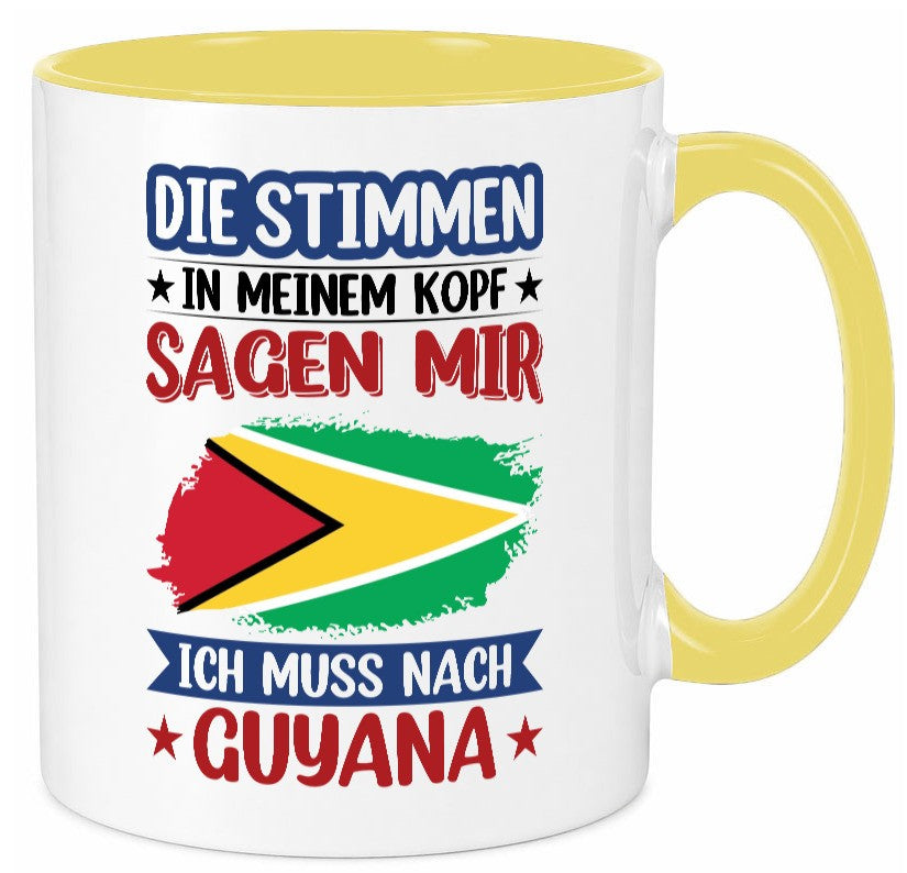 Guyana | Urlaub Stimmen in meinem Kopf Traumland lustig Humor Geschenkidee Tasse