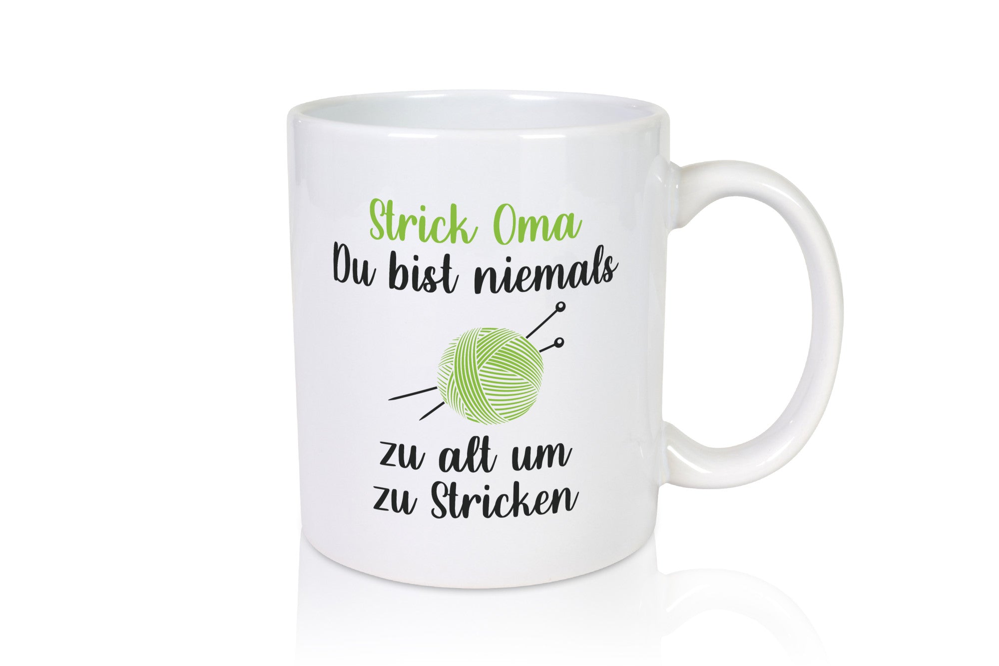 Strickoma, niemals zu alt zum Stricken | Wolle Humor Familie Geschenkidee Tasse
