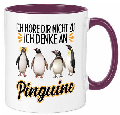 Ich denke an Pinguine Geschenkidee Humor Tasse