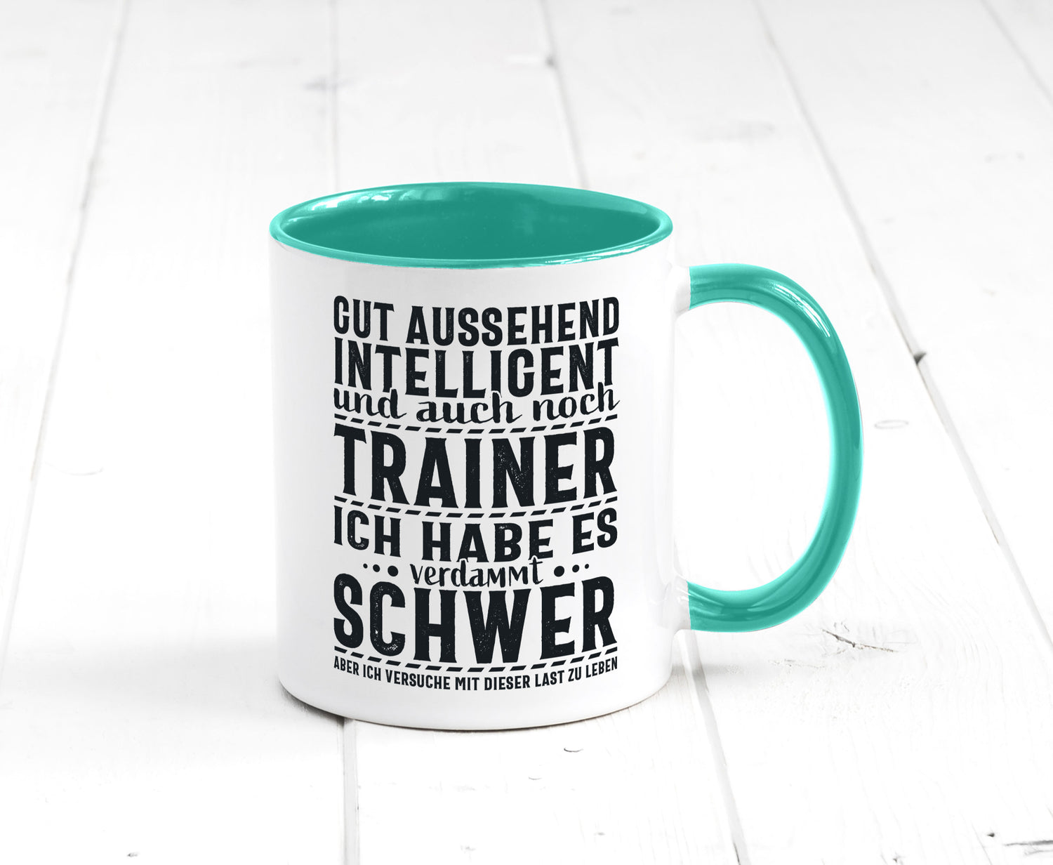 Gut aussehender Trainer |gestrichelte Linie | Punkte lustiger Spruch Geschenk