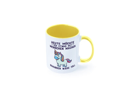 Heute möchte ich Menschen schubsen | Einhorn v2 Geschenk Humor Geschenkidee