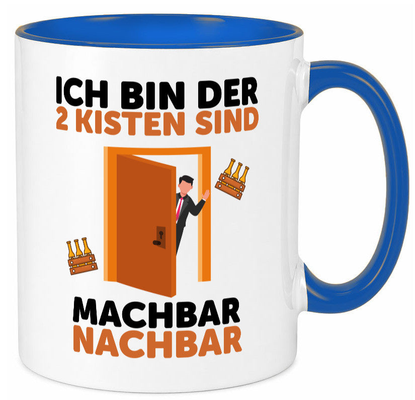 2 Kisten Bier | witziger Spruch Nachbar Einweihung Humor Geschenkidee Tasse