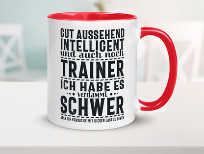 Gut aussehender Trainer |gestrichelte Linie | Punkte lustiger Spruch Geschenk