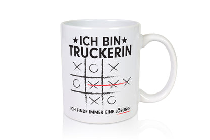 Löse Probleme: Truckerin | LKW Fahrerin v3 Humor Geschenkidee Tasse