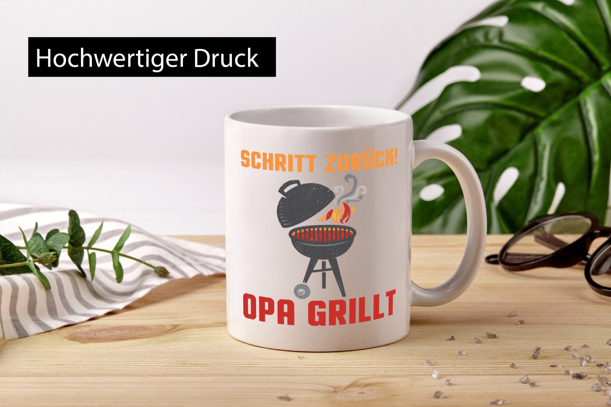 Schritt zurück, Opa grillt | Grill Flamme Geschenk Familie Geschenkidee