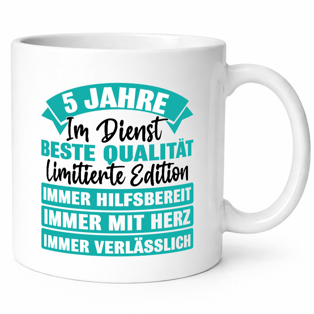 5 Jahre im Dienst | Jubiläum Arbeit Geschenk Kollegen Büro lustiger Spruch Tasse