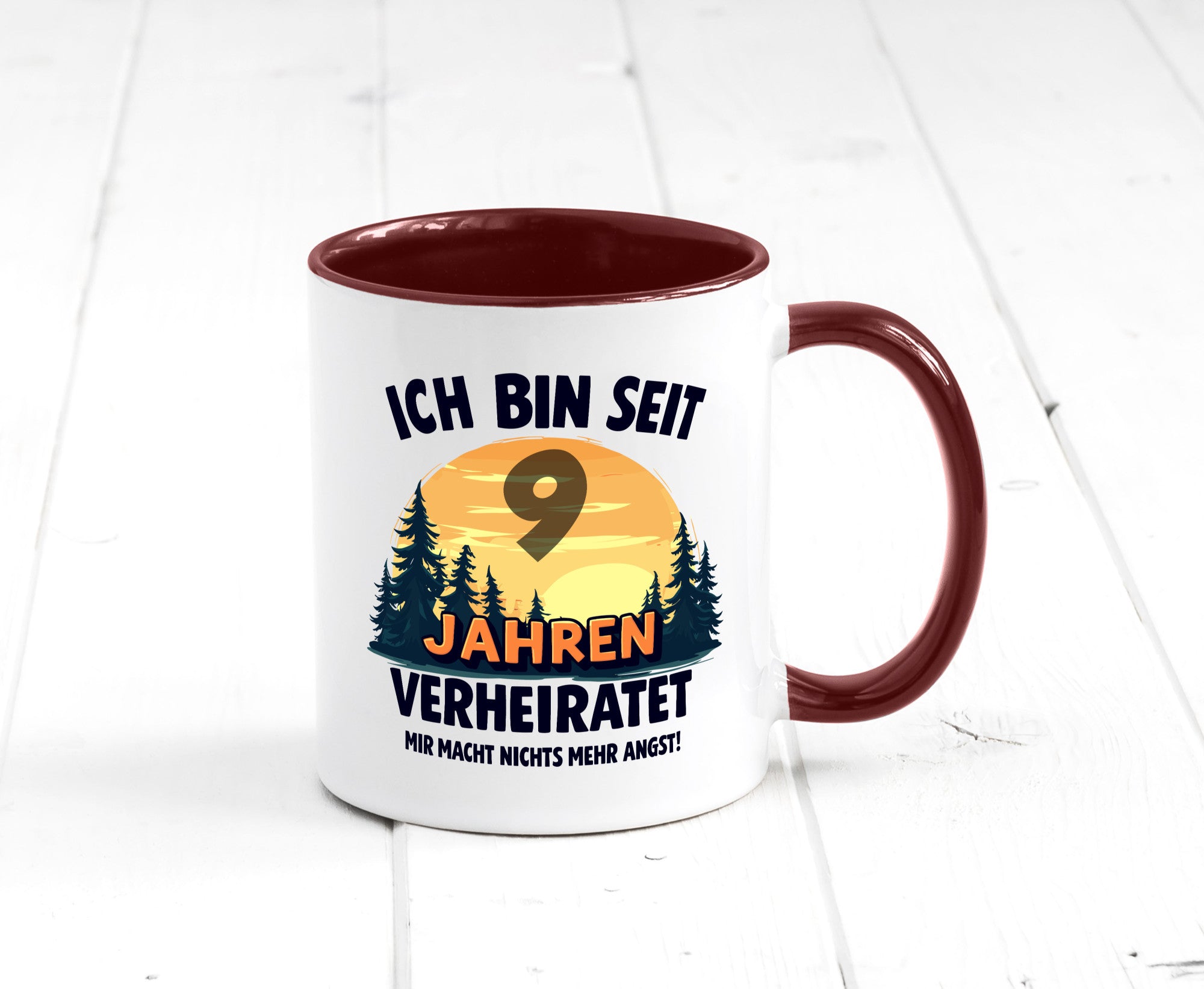 Ich bin Verheiratet | 9. Hochzeitstag Ehepaar v2 Geschenkidee Humor Tasse