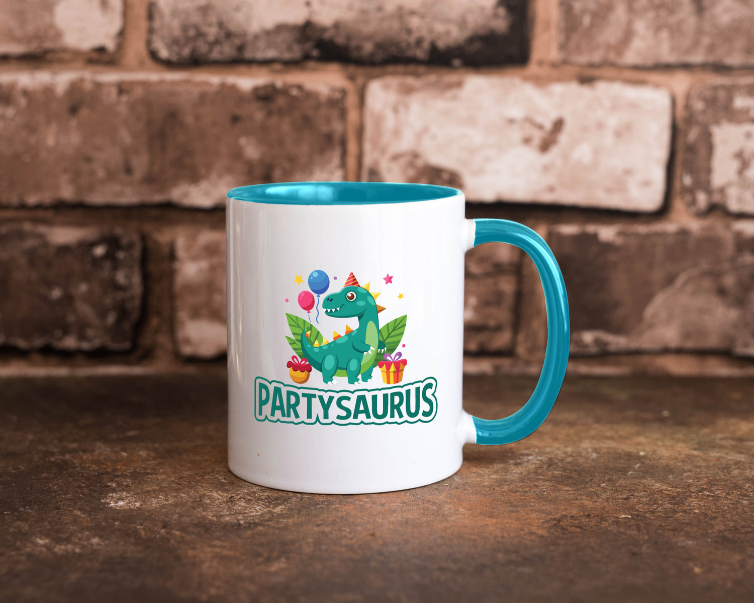 Partysaurus | Geburtstag Dinosaurier Luftballon Geschenkidee Humor Tasse