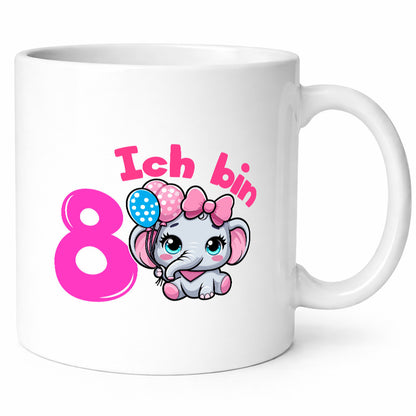 8. Geburtstag | 8 Jahre Elefant Mädchen Humor Geschenkidee Tasse