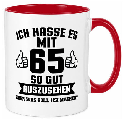 Gut aussehen mit 65 | Zahl Daumen hoch Geschenk Humor Geschenkidee lustiger Tasse
