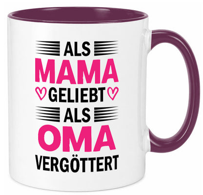 Als oma Vergöttert | Muttertag mama Großmutter Humor Familie Geschenkidee Tasse