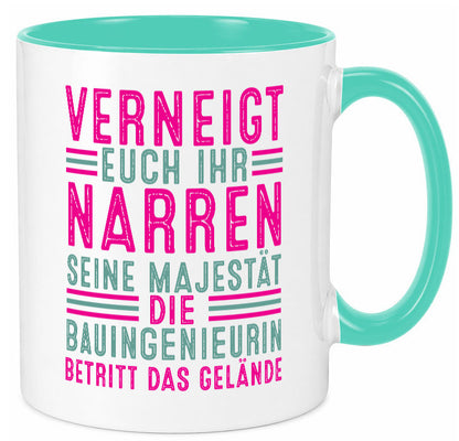 Verneigt euch: Bauingenieurin | Ingenieurin Geschenkidee Humor Tasse