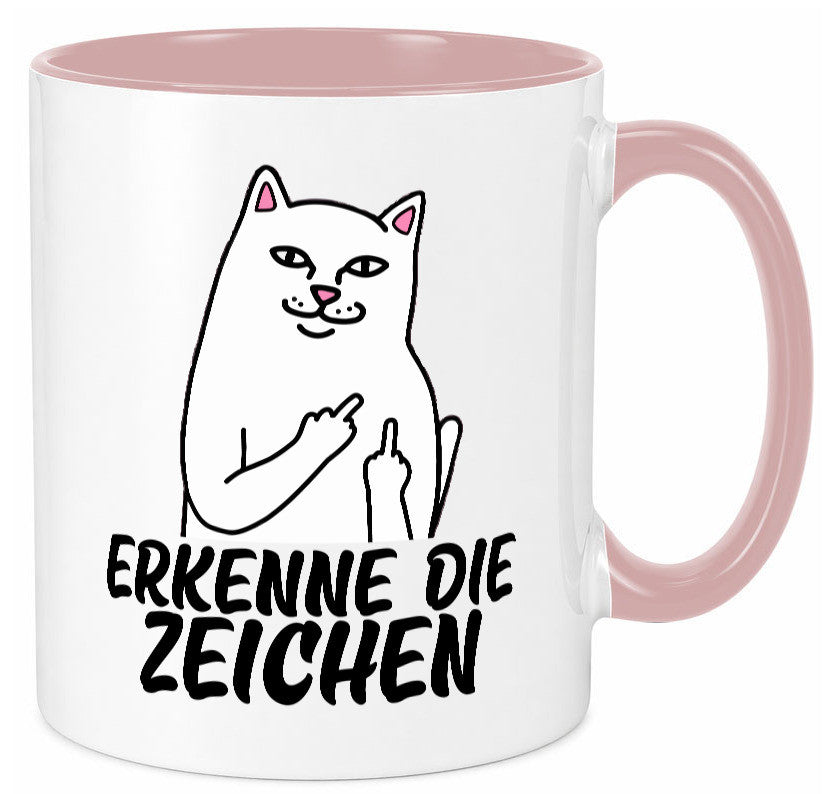 Erkenne die Zeichen | Katze Schatten Mittelfinger Geschenk Tierliebhaber Humor