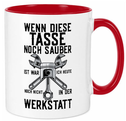 Werkstatt | KFZ Mechaniker Auto Werkzeug Zahnrad lustiger Spruch Geschenk Humor Tasse