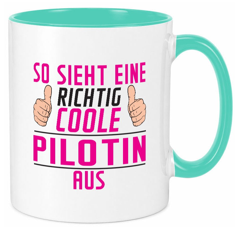 Richtig Coole Pilotin | Definition Piloten Geschenkidee Humor Tasse