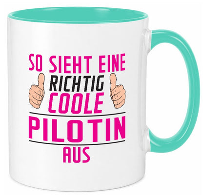 Richtig Coole Pilotin | Definition Piloten Geschenkidee Humor Tasse