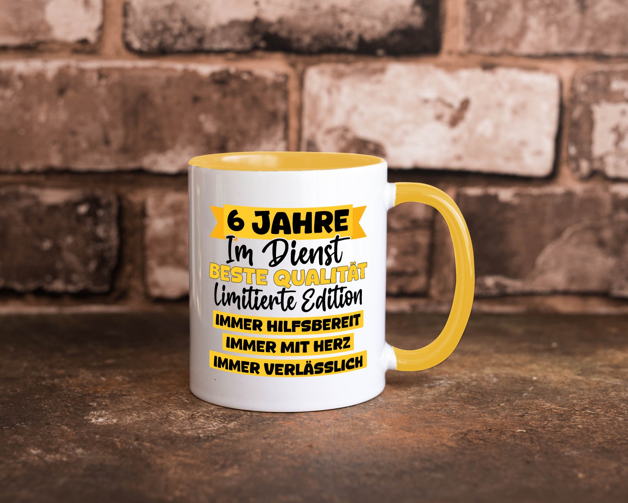 6 Jahre im Dienst | Jubiläum Arbeit v8 Geschenkidee Kollegen Büro Humor Tasse