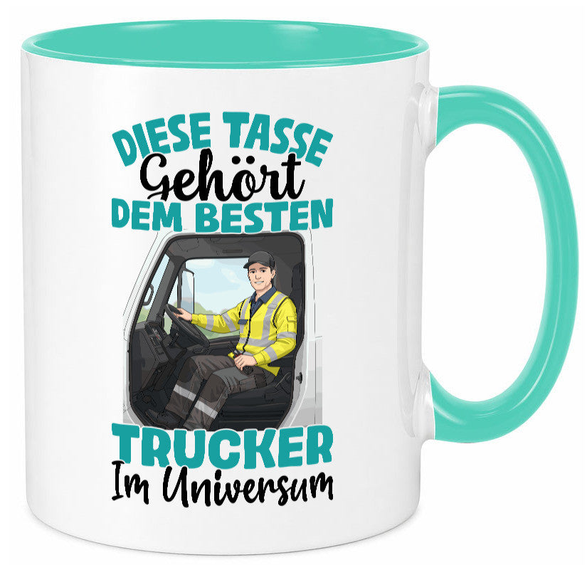 Im Universum: Trucker | LKW Fahrer Beruf Humor Arbeit Kollegen Büro Tasse
