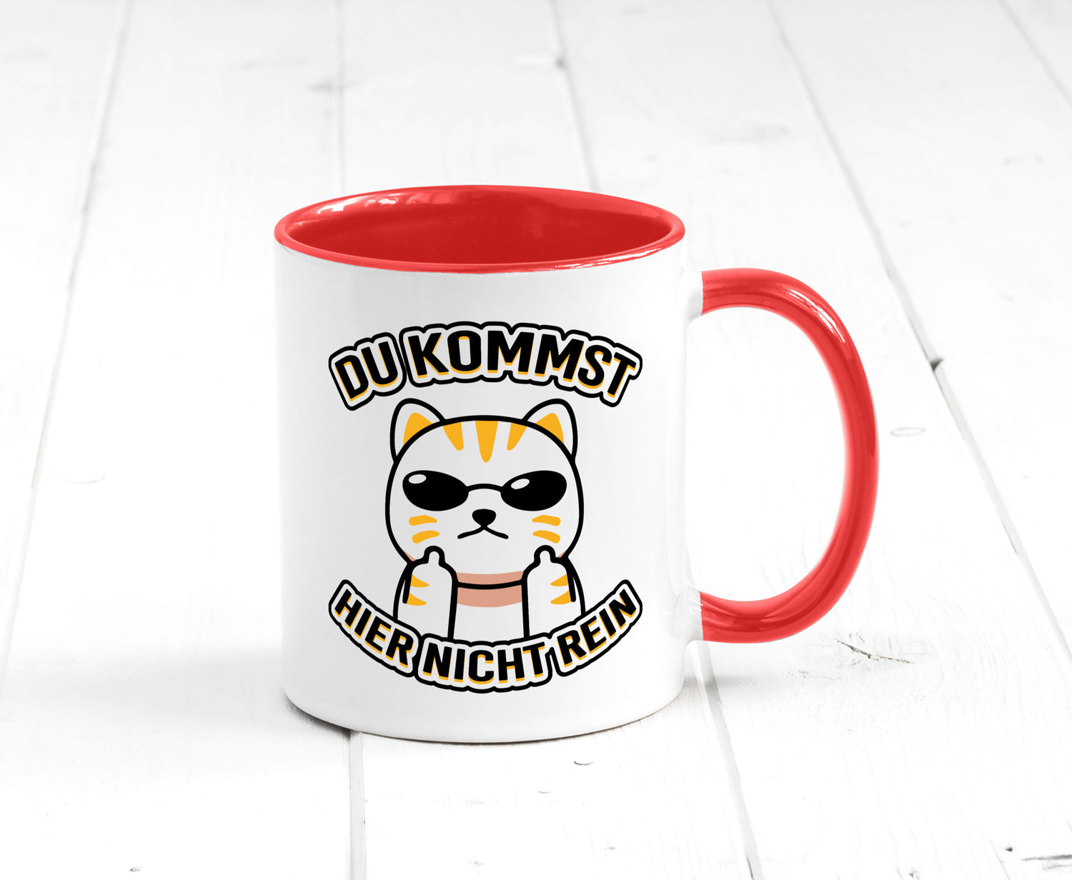 Du kommst hier nicht rein | Böse Katze Humor Tierliebhaber Geschenkidee Tasse