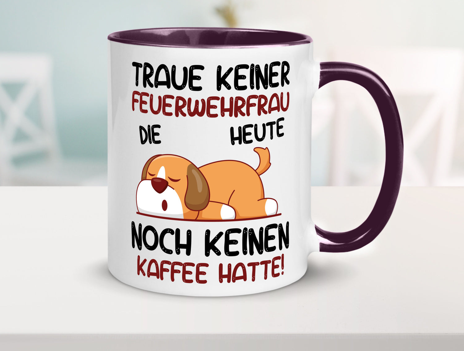 Traue keiner Feuerwehrfrau | Feuerwehr lustig Humor Geschenkidee Geschenk Tasse