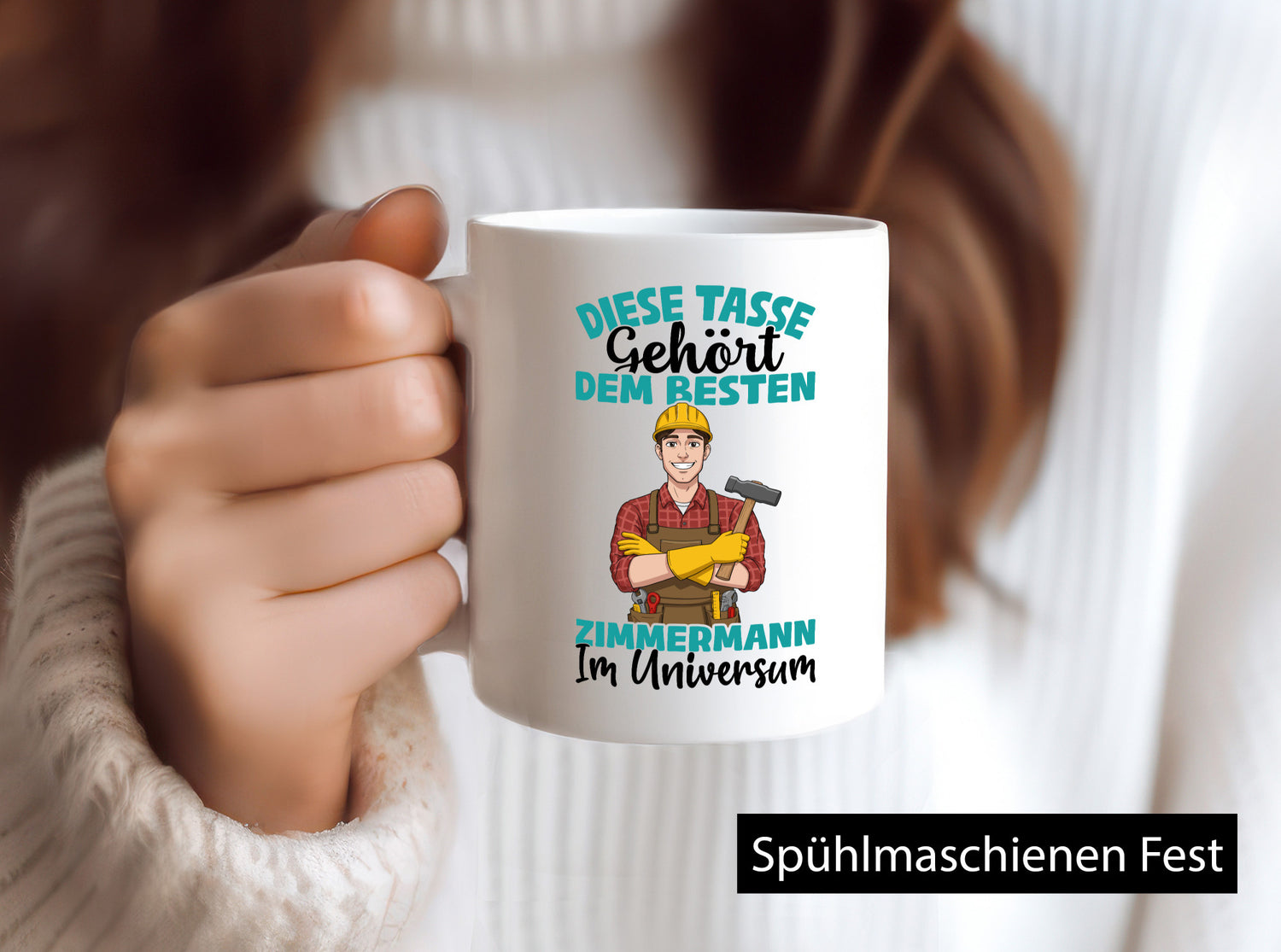 Im Universum: Zimmermann | Handwerker Holzbau Humor Geschenkidee Tasse