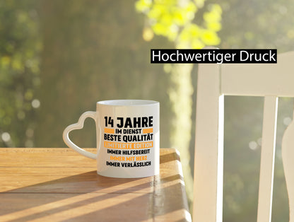 14 Jahre im Dienst | Jubiläum Arbeit v2 Geschenk Kollegen Büro lustiger Spruch